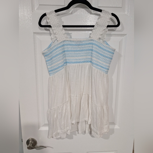 Torrid Cotton Modal Slub Square Neck Smocked Babydoll Tank in Size 1 (14/16) - Picture 9 of 11